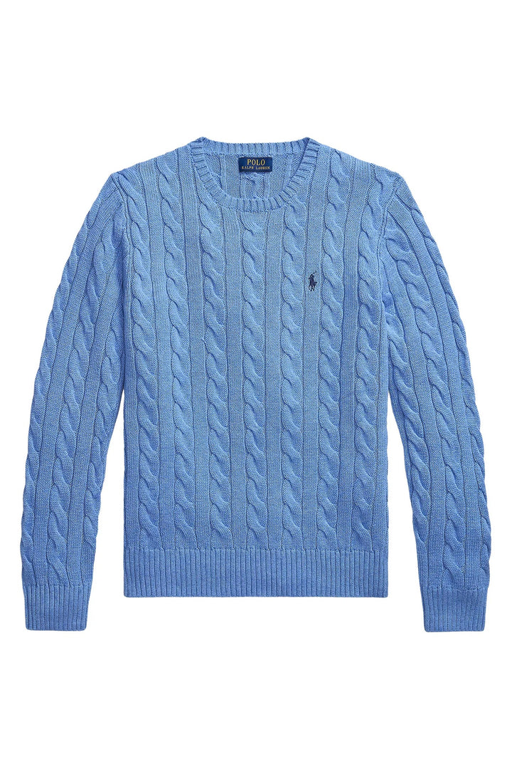 POLO RALPH LAUREN Cable-Knit Cotton Jumper Soft Royal Heather - Dale