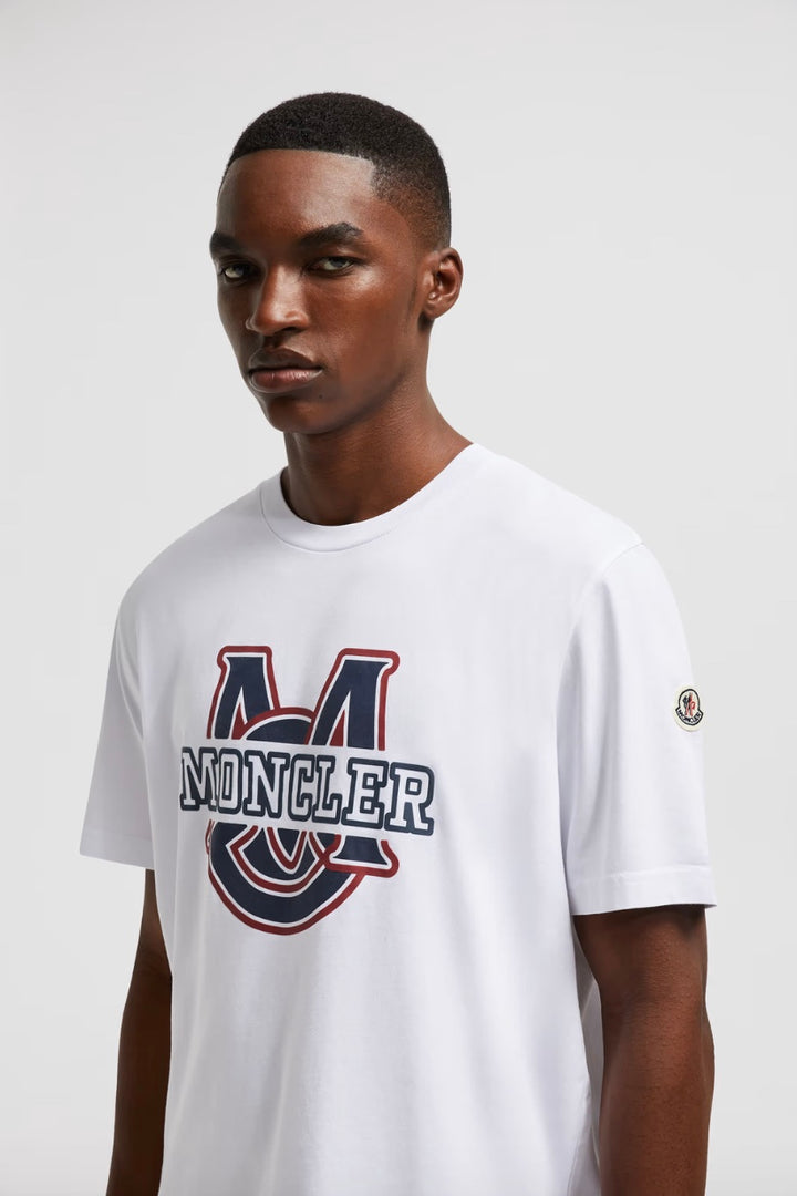 MONCLER Varsity Logo Motif T-Shirt White - Dale
