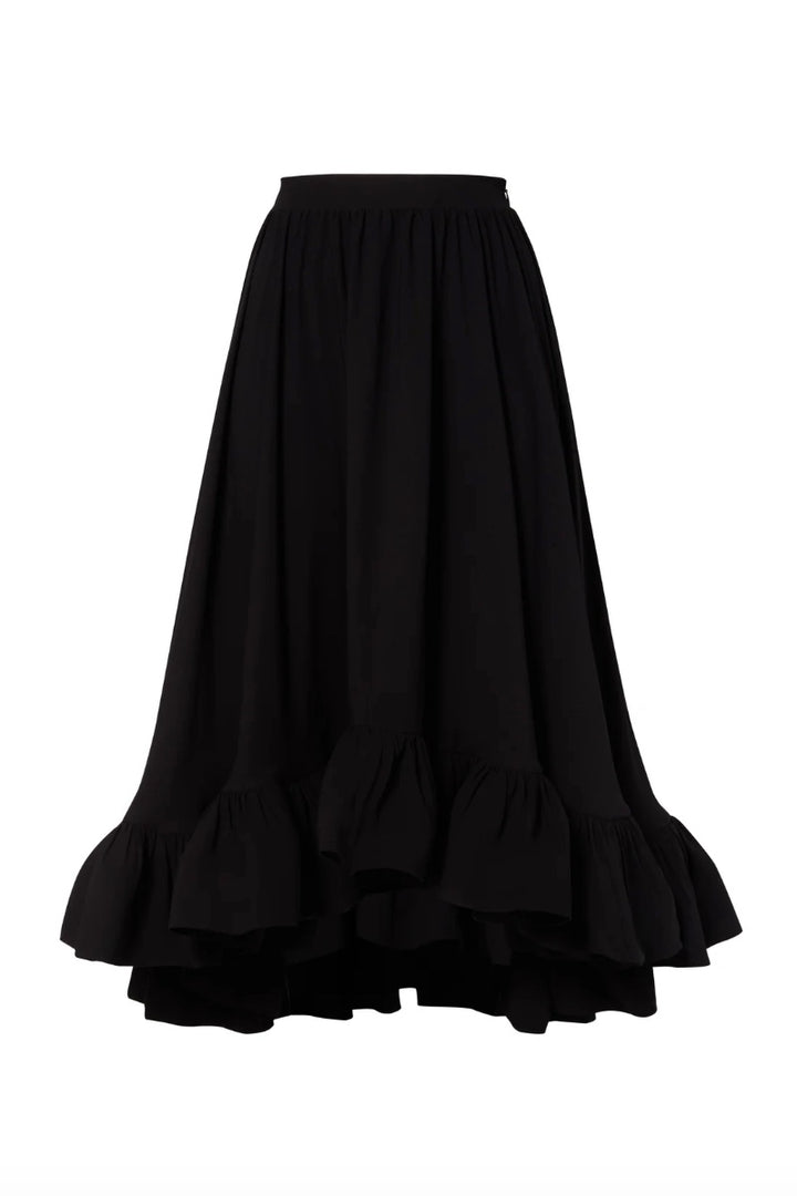 BY MALINA Adriana Frilled Hem Midi Skirt - Dale