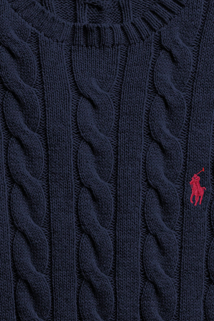 Cable-Knit Cotton Jumper Hunter Navy