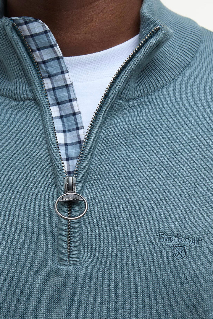 BARBOUR Cotton Half-Zip Vintage Teal - Dale