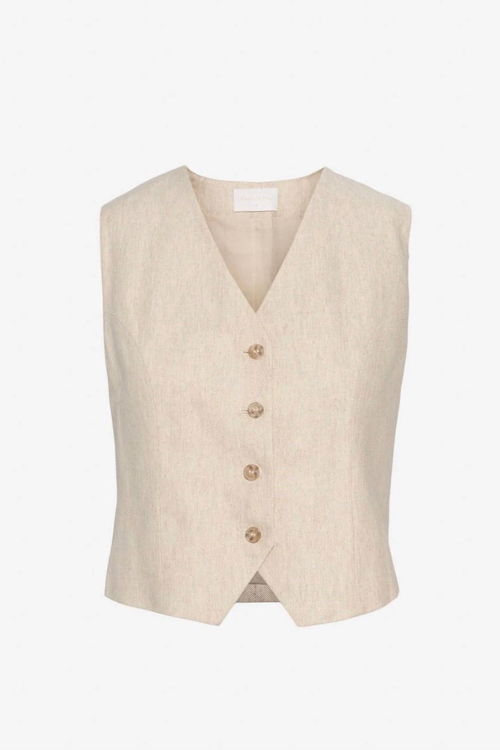 CAMILLA PIHL Vivienne Vest Light Sand Melange - Dale