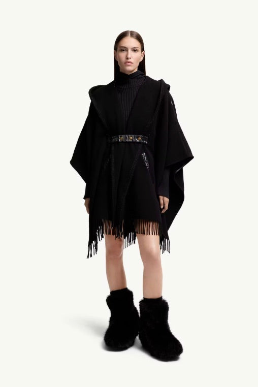 Belted Wool Cape