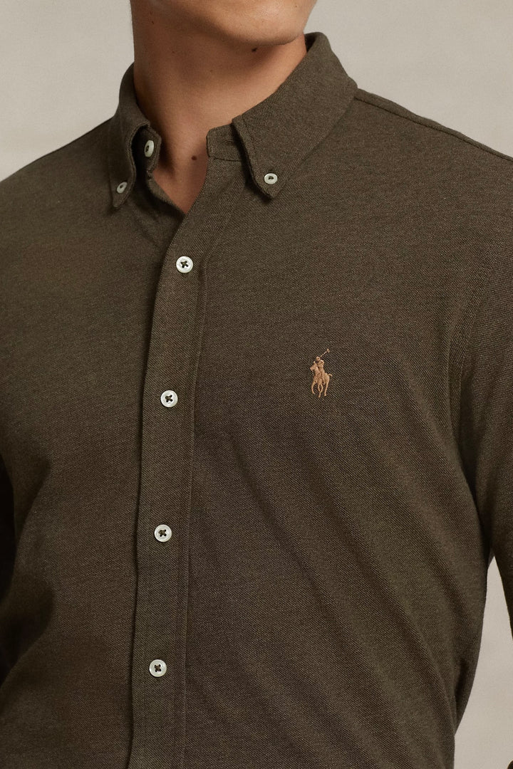 POLO RALPH LAUREN Featherweight Mesh Shirt Olive Heather - Dale