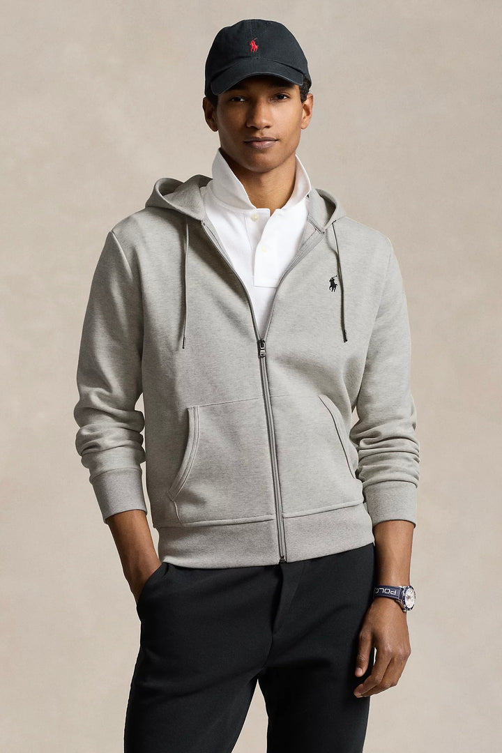 POLO RALPH LAUREN Double-Knit Full-Zip Hoodie Lt Sport Heather - Dale