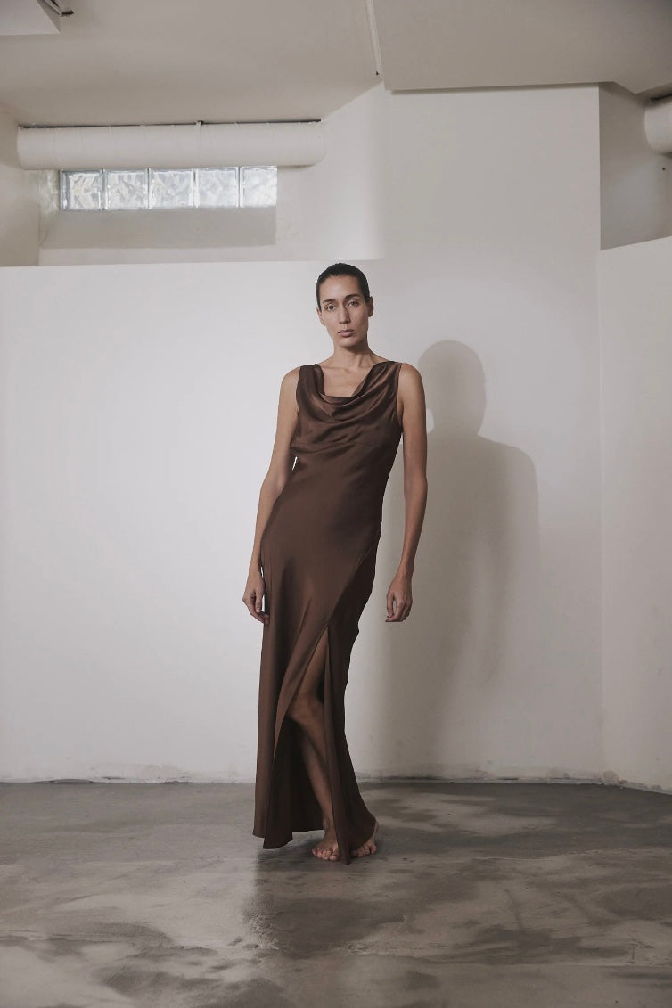 ENVELOPE 1976 Cameron Dress Mocca - Dale