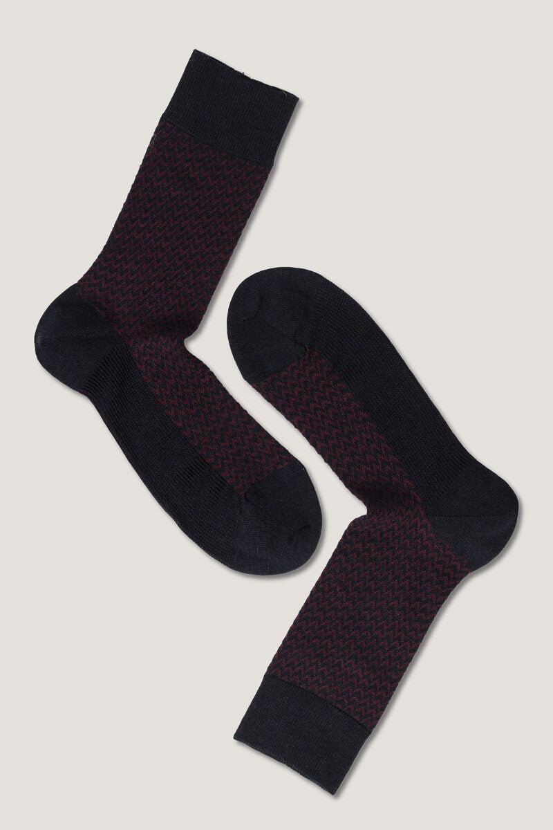 ETON Wool Jaquard Navy Burgundy 41-45 - Dale