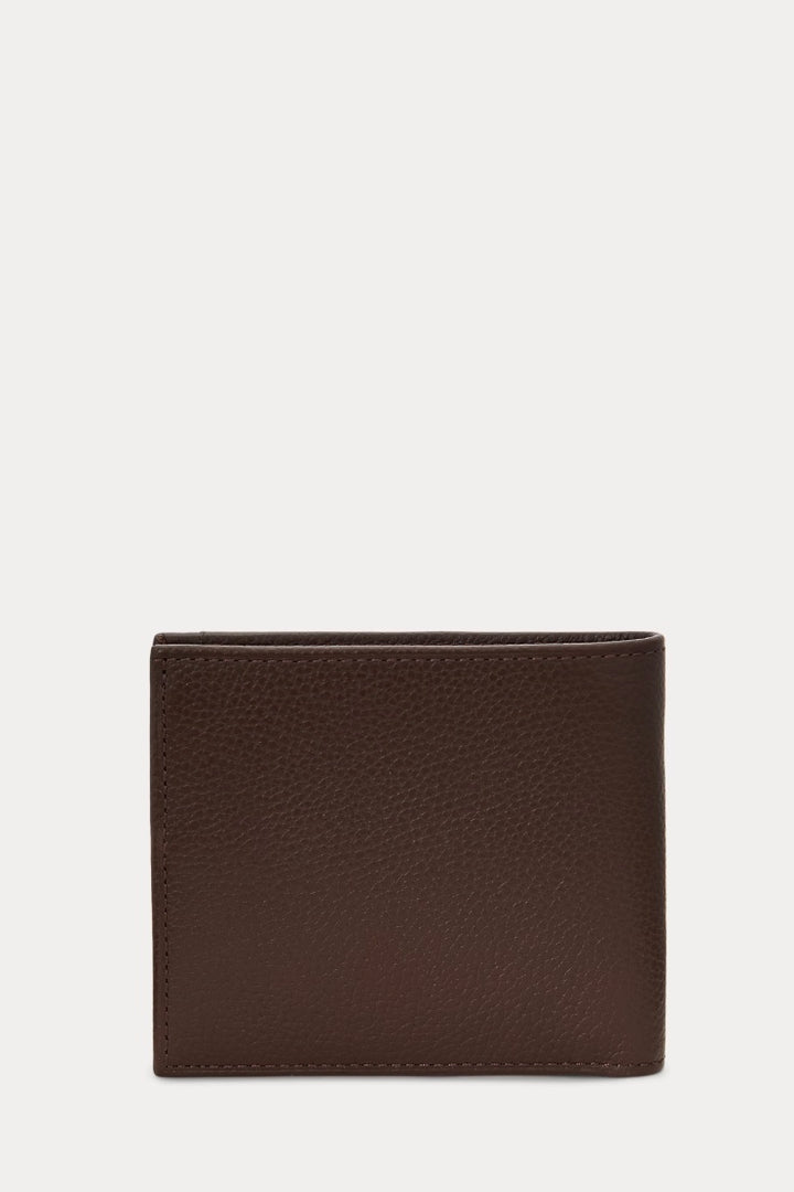 POLO RALPH LAUREN Pebbled Leather Wallet Dark Brown - Dale