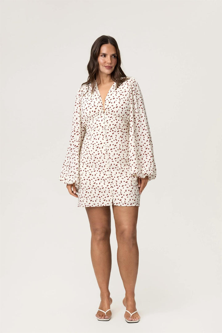 ADOORE Florence Dress White Cherry - Dale