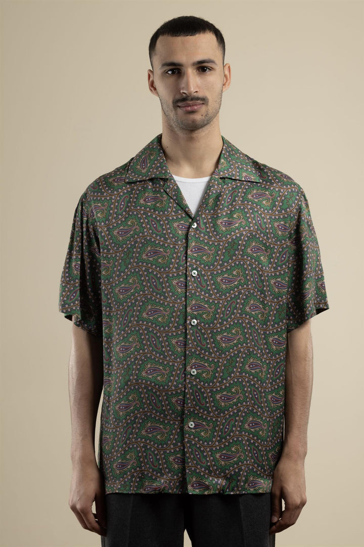 Drôle de Monsieur La Chemise Paisley Dark Green - Dale
