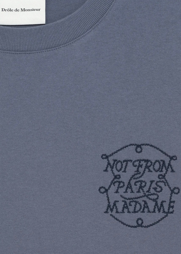 Drôle de Monsieur Le Tshirt Slogan Tresses Slate Blue - Dale