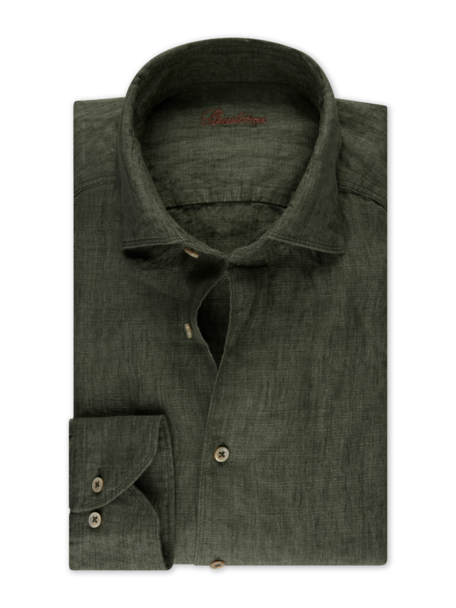 STENSTRÖMS Fitted Body Linen Olive Green - Dale