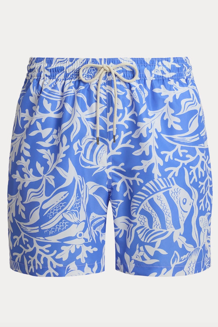POLO RALPH LAUREN Traveler Classic Swim Trunk Fish Coral Light Blue - Dale