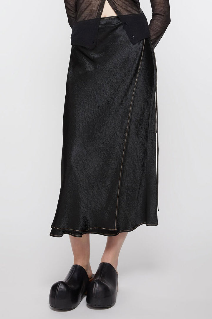 ACNE STUDIOS Fluid Satin Wrap Skirt - Dale