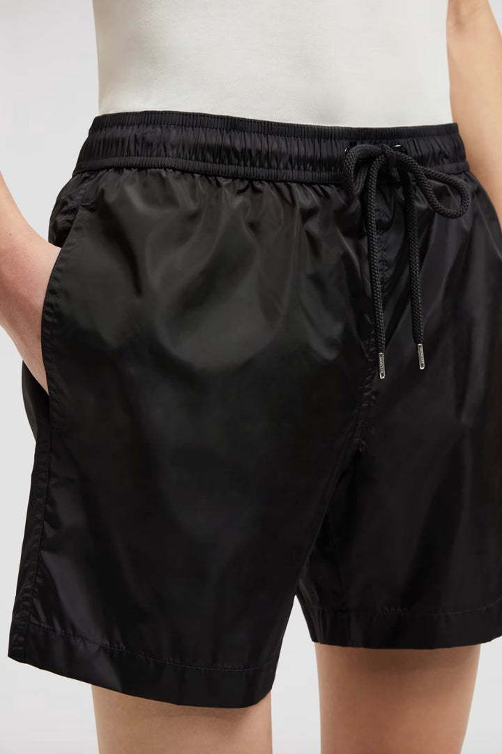 MONCLER Logo Patch Swim Shorts Black - Dale