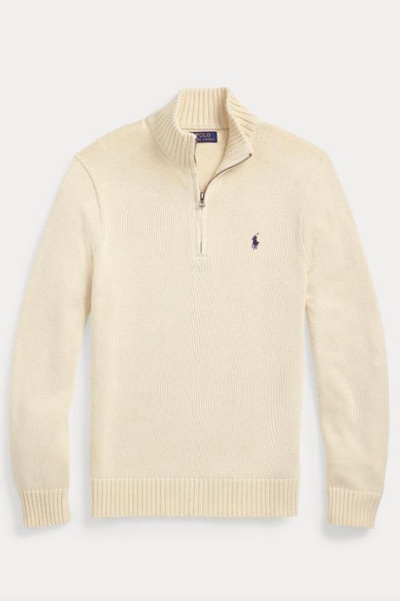 POLO RALPH LAUREN | Cotton Quarter-Zip Jumper Andover Cream | Dale