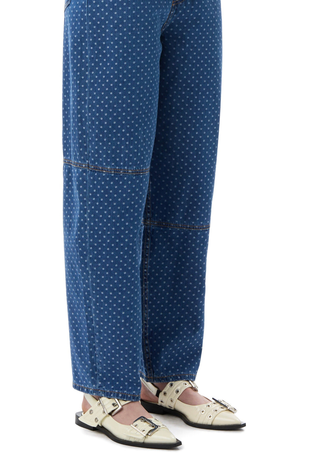 GANNI Feminine Buckle Ballerina Naplack Egret - Dale