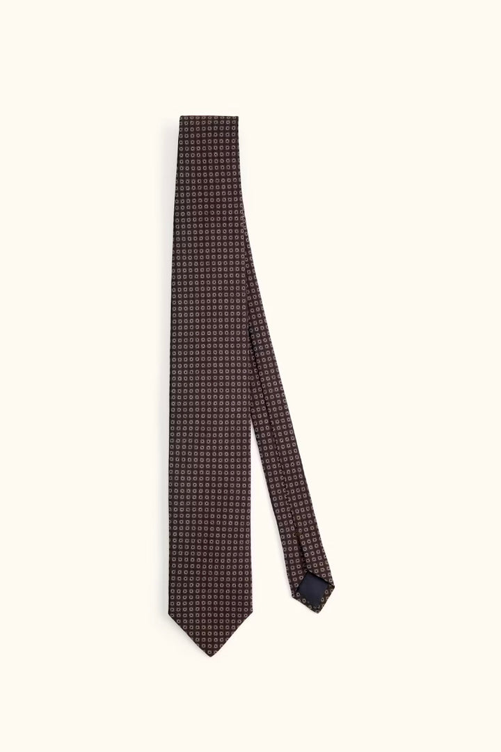 OSCAR JACOBSON Wool Tie Black/Brown - Dale