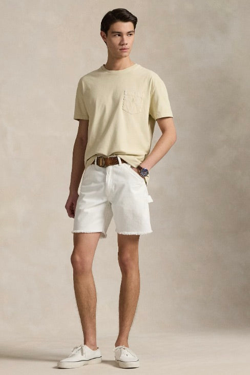 POLO RALPH LAUREN Custom Slim Mineral-Dyed Pocket T-Shirt Natural - Dale