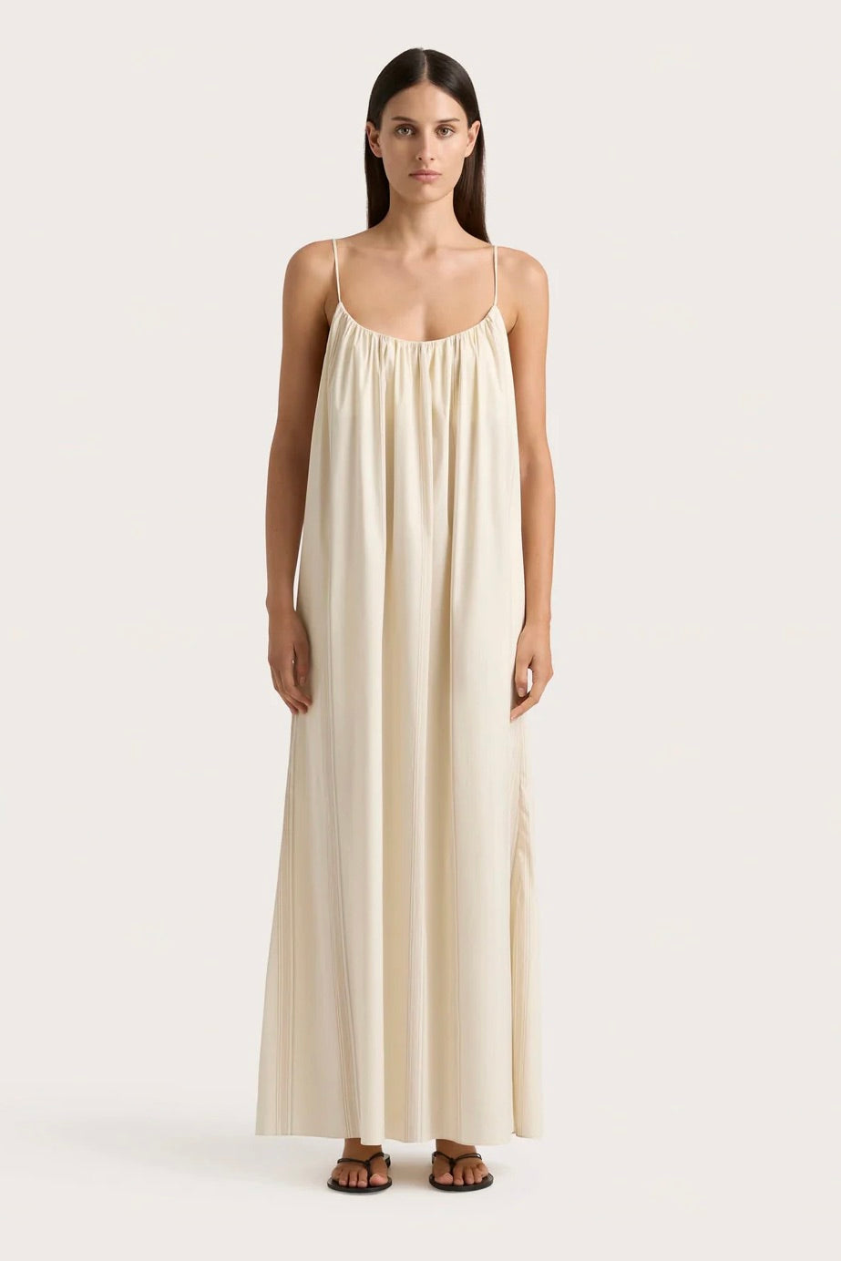 FAITHFULL THE BRAND En Vau Maxi Dress Foam/Taupe - Dale