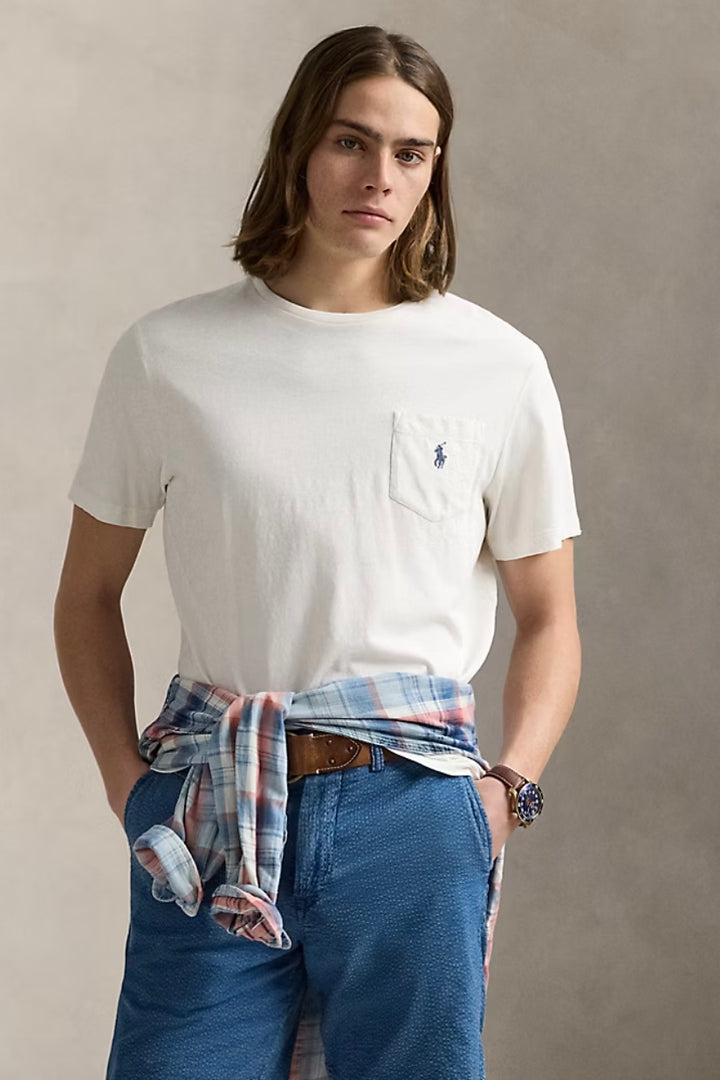 POLO RALPH LAUREN Standard Fit Cotton-Linen Pocket T-Shirt - Dale