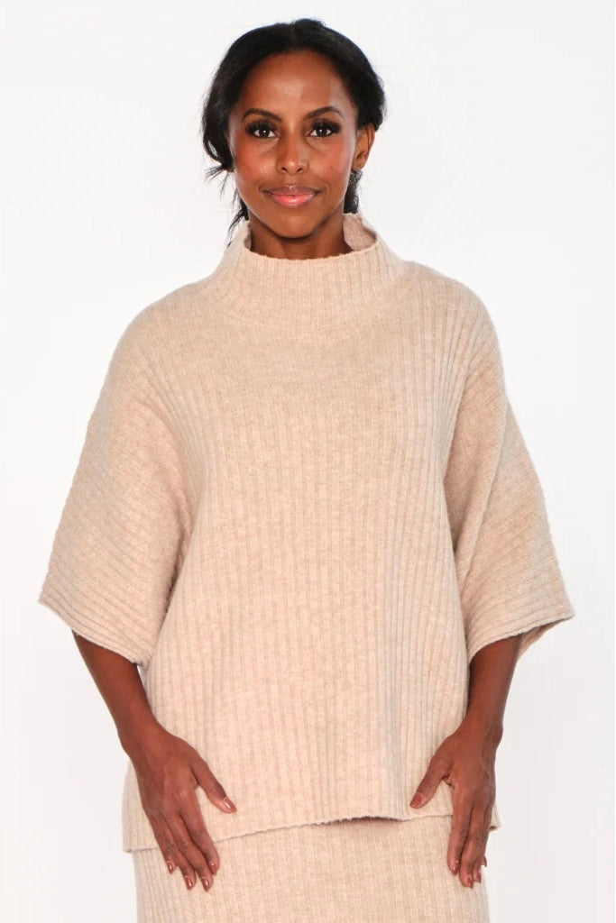 HEST Adelina Sweater Light Brown Melange - Dale