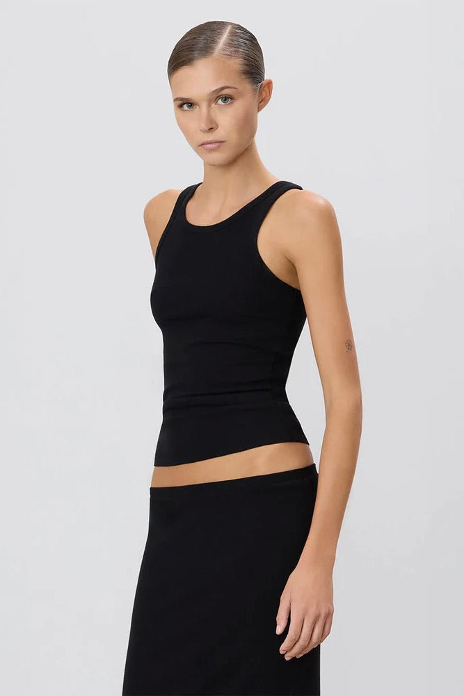 ETERNE High Neck Fitted Tank Black - Dale