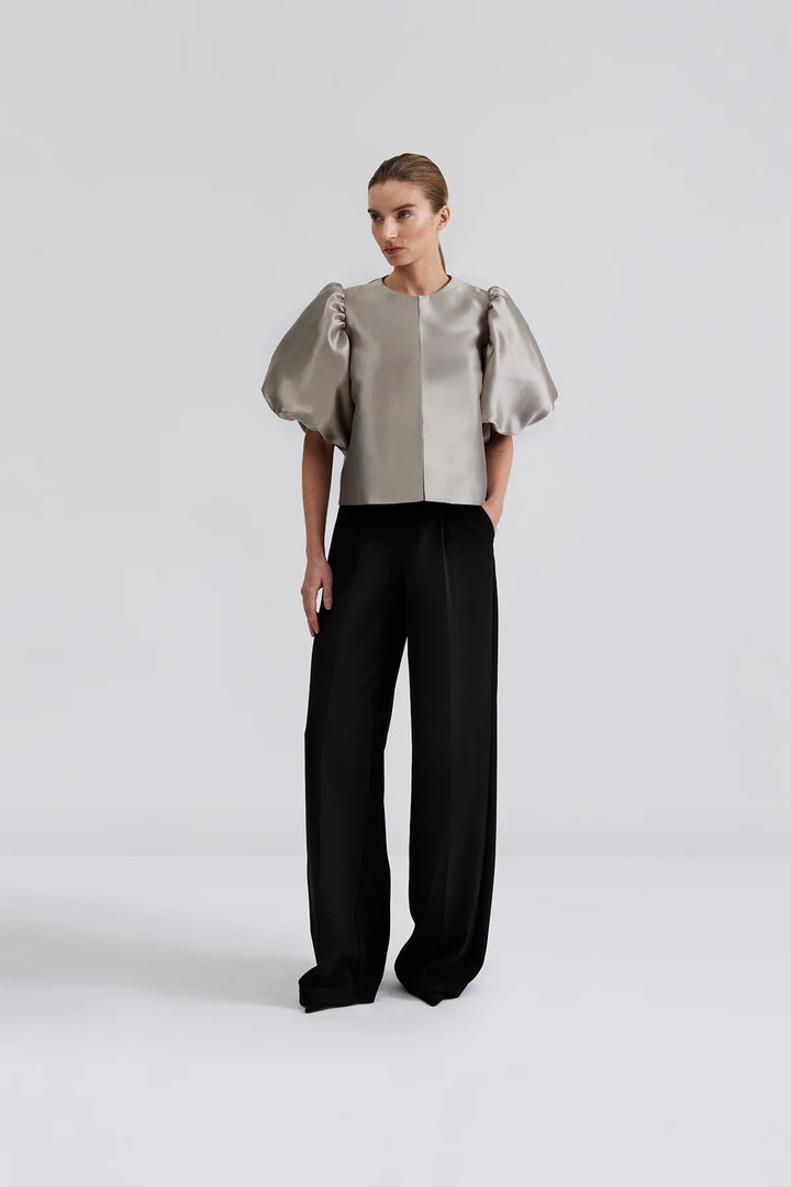 BY MALINA Cleo Pouf Sleeve Blouse Steel Grey - Dale