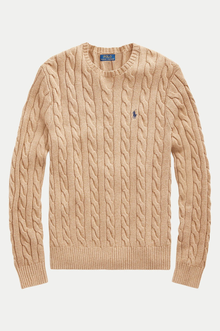 POLO RALPH LAUREN Cable-Knit Cotton Jumper Camel Melange - Dale