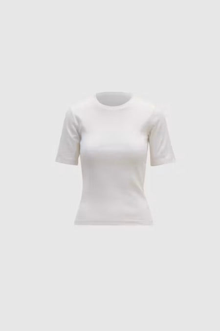 CAMILLA PIHL DENIM PIPPA RIB TEE ECRU - Dale