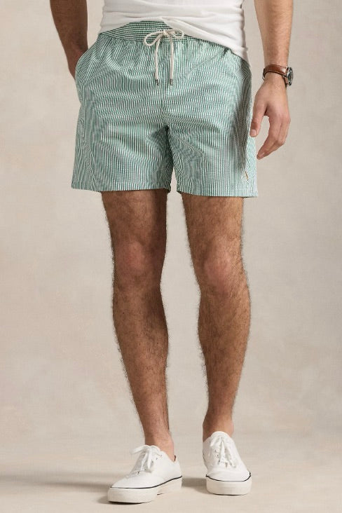 POLO RALPH LAUREN Traveller Swimming Trunk Raft Green Seersucker - Dale
