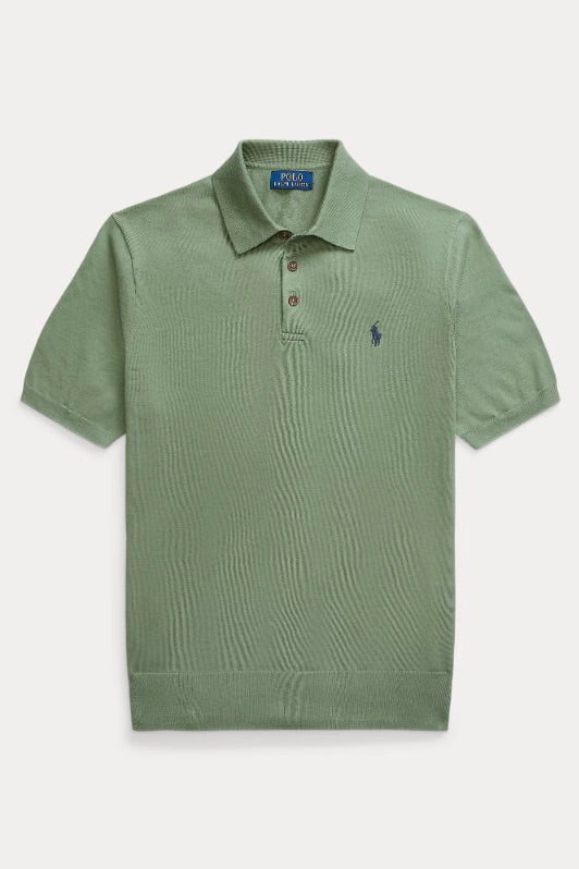 POLO RALPH LAUREN Cotton Polo-Collar Jumper Fatigue Green - Dale
