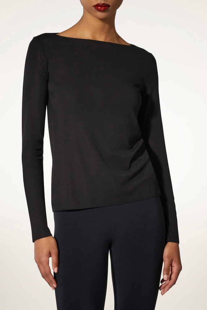 WOLFORD Pure Long Sleeve Top Black - Dale