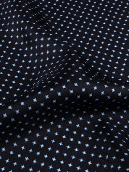 STENSTRÖMS Navy Patterned Silk Hankie - Dale