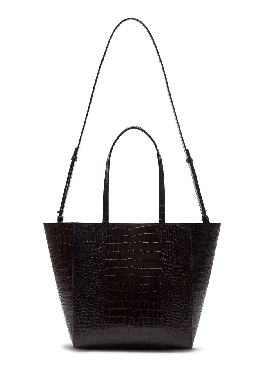 Small Elly Tote Dark Brown Embossed