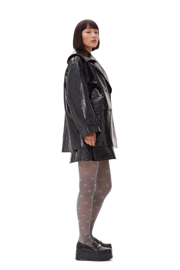GANNI Future Coated Double Breasted Midi Jacket - Dale