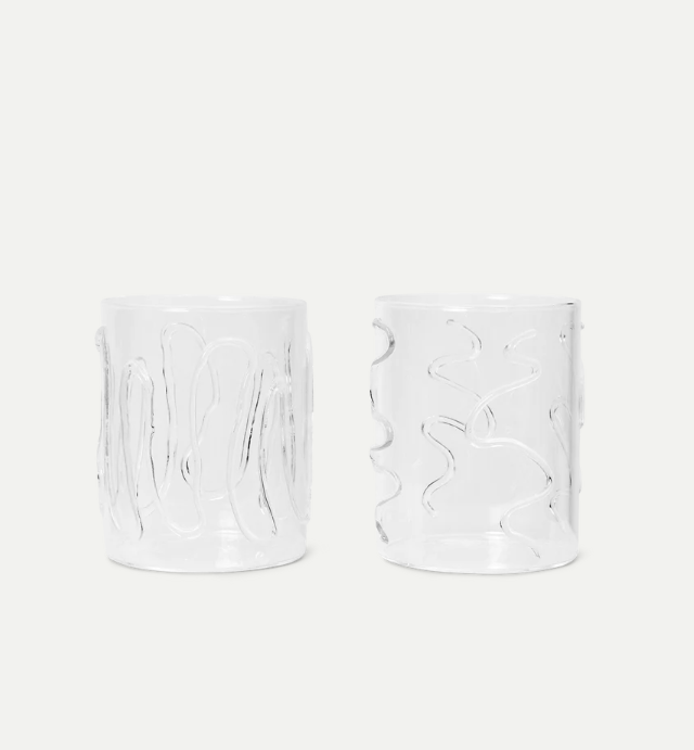 ferm LIVING Doodle glasses - Set of 2 - Tall - Dale