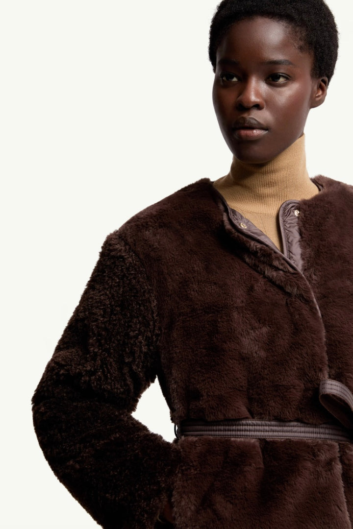 MONCLER Jouillat Teddy Short Down Jacket Taupe - Dale