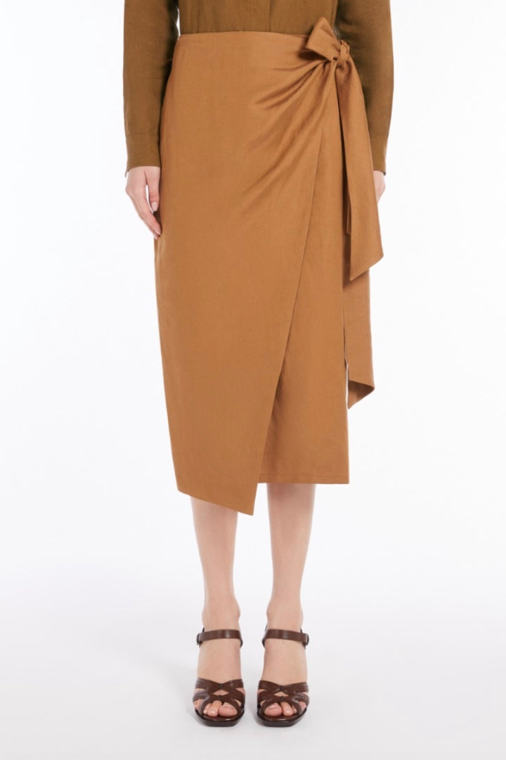 MAX MARA Tequila Linen and Silk Twill Skirt - Dale