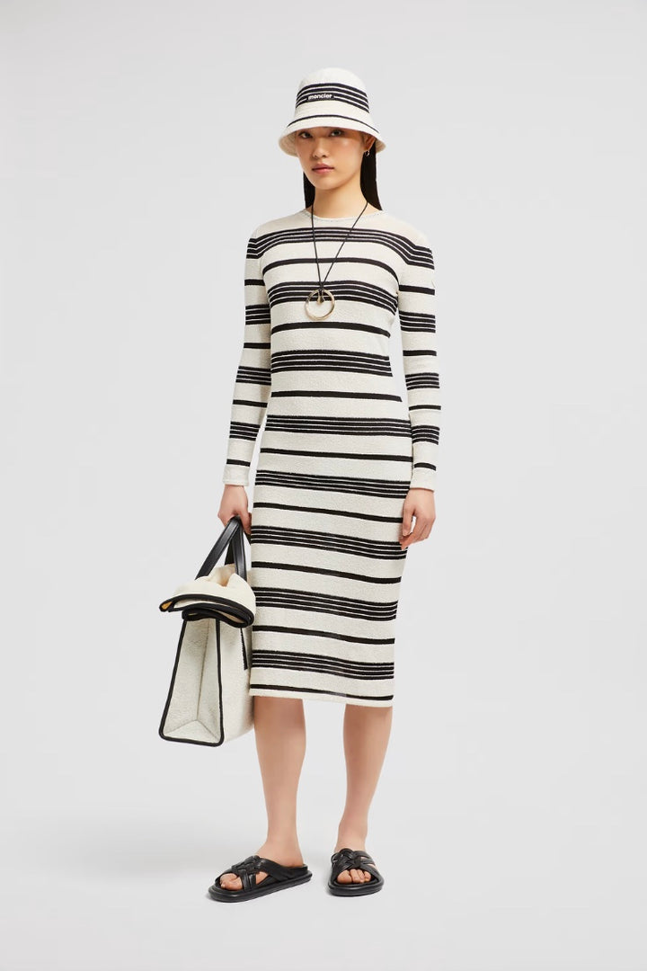 MONCLER Striped Bouclé Midi Dress - Dale