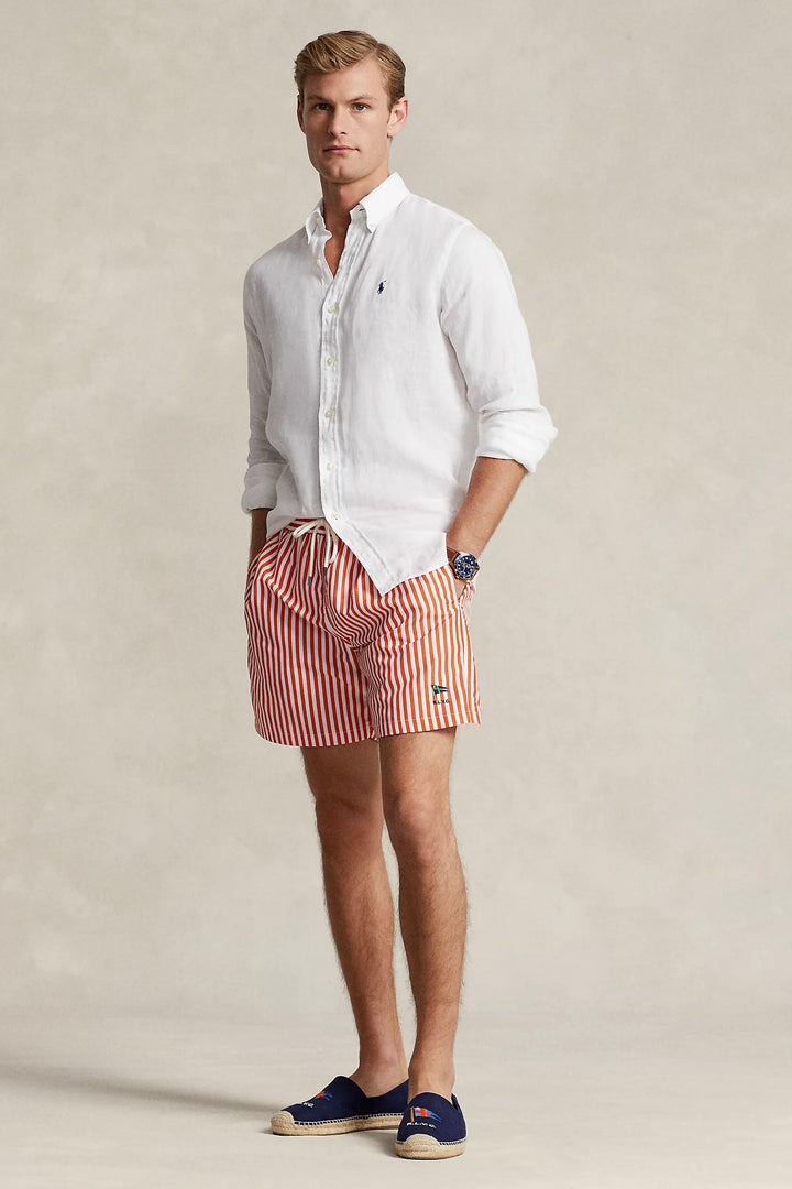 POLO RALPH LAUREN Custom Fit Linen Shirt White - Dale