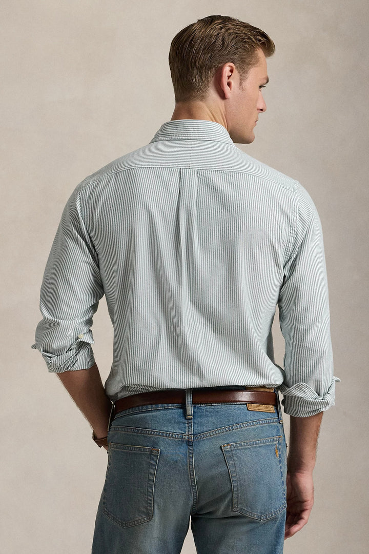POLO RALPH LAUREN Custom Fit Striped Oxford Shirt Uni Pine/White - Dale