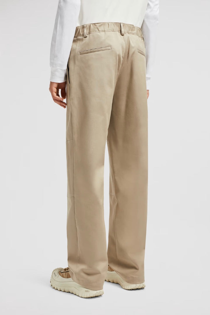 MONCLER Cotton Gabardine Trousers Light Beige - Dale