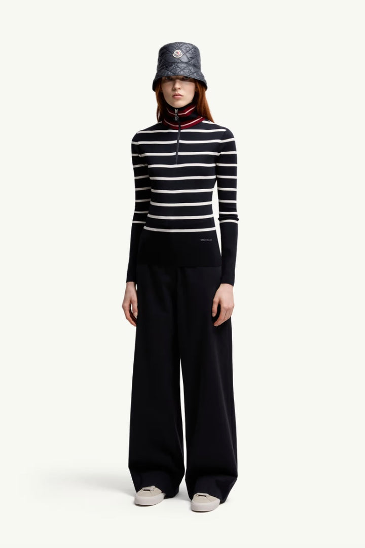 MONCLER Striped Wool Polo Neck Jumper - Dale