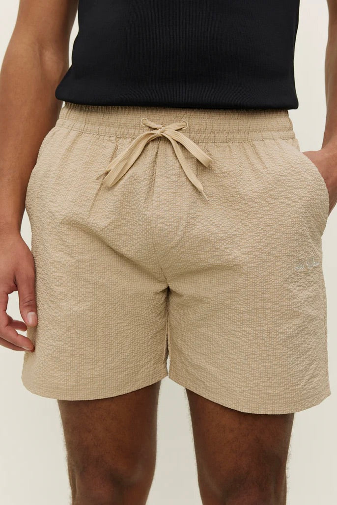 LES DEUX Stan Seerseucker Swim Shorts Irish Cream - Dale
