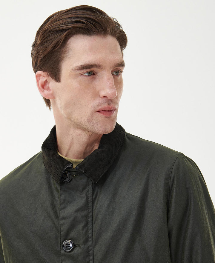 BARBOUR Mac Waxed Coat Olive - Dale