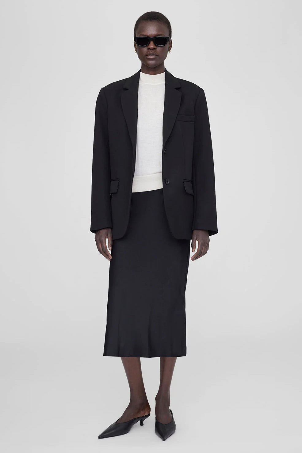 ANINE BING Bar Silk Skirt Black - Dale