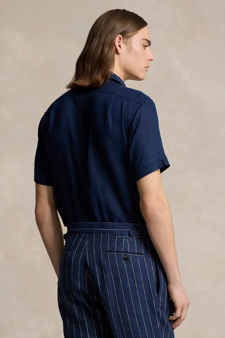 POLO RALPH LAUREN CLASSIC FIT LINEN CAMP SHIRT NEWPORT NAVY - Dale