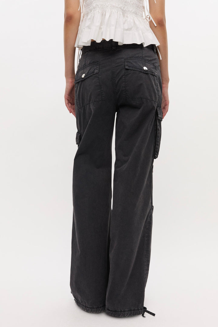 GANNI Washed Twill Trousers Phantom - Dale