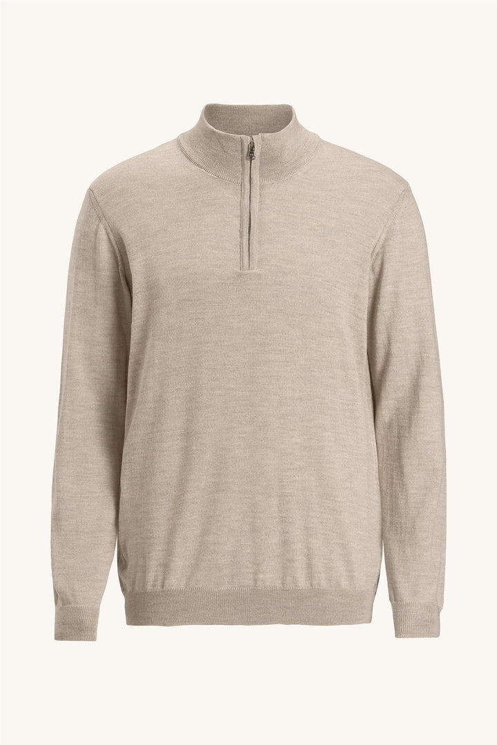OSCAR JACOBSON Marlon Half-Zip Baked Beige - Dale